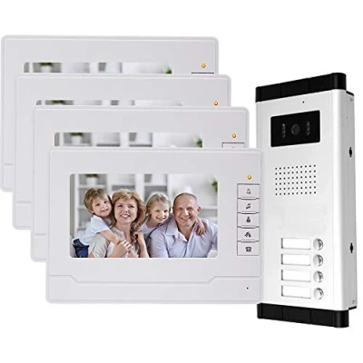 Immagine di OBO HANDS uoweky videocitofono cablato 7 TFT LCD con 4 monitor interni + telecamera di visione notturna IR 700TVL ad alta risoluzione per più appartamenti/famiglie