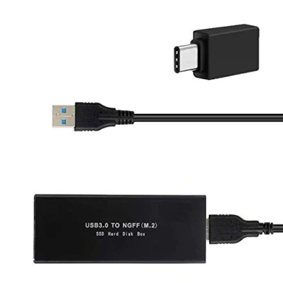 Immagine di EasyULT Custodia Esterna per M.2 SSD,Adattatore m2 a USB 3.0 Super velocità Esterno NGFF Adapter Enclosure Supporta UASP B Key o B+M 2230 2242 2260 2280 SSD Nero