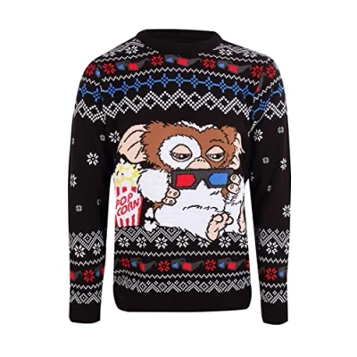 Immagine di Heroes Inc. Gremlins Christmas Jumper Gizmo with Popcorn Nuovo Ufficiale Unisex Ugly Sweater Size L