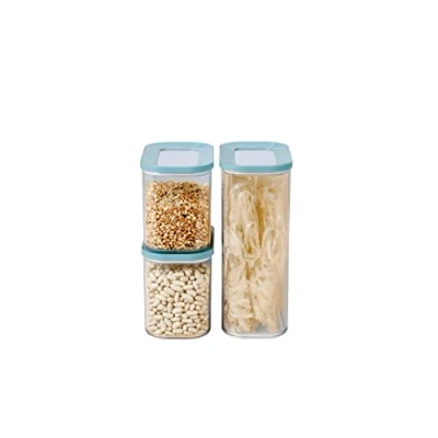 Immagine di Mepal Set di 3 pezzi Contenitori Plastica per Alimenti con Coperchio Organizzatori da Cucina Trasparente, Impilabili &amp; Ermetici 2 x 1000 ml, 1 1500 ml e 425 Nordic Green