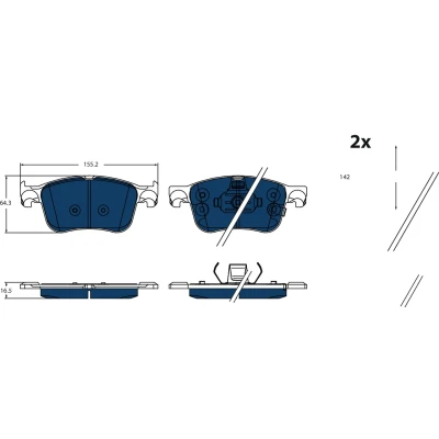 Immagine di TRW GDB2518BTE Kit pastiglie freno con segnalatore acustico usura FORD: Focus Mk4 Hatchback, Kuga Mk3, Turnier