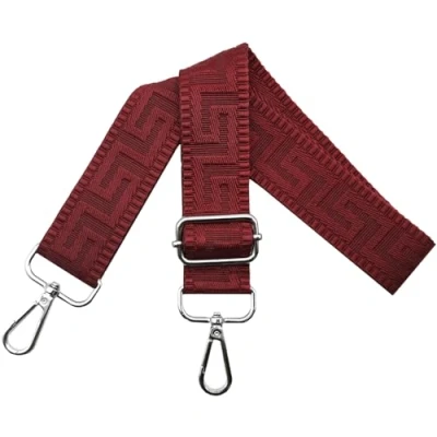 Immagine di Tracolla Regolabile per Borsa Donna Colorate Cinghia a Spalla di Ricambio Larga 3.8cm con Argento Moschettoni, Borsette, Crossbody, Vino Rosso puro