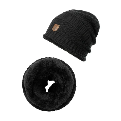 Immagine di Indicode Uomini Siracusa Set Hat &amp; Scarf invernale di berretto e sciarpa Black One Size