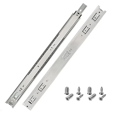 Immagine di HELPMATE Guide per cassetti Softclose completamente estraibili, 500 mm, 1 paio di 2 pezzi, estraibili a sfera cassetti, in acciaio zincato, argento, con materiale fissaggio incluso