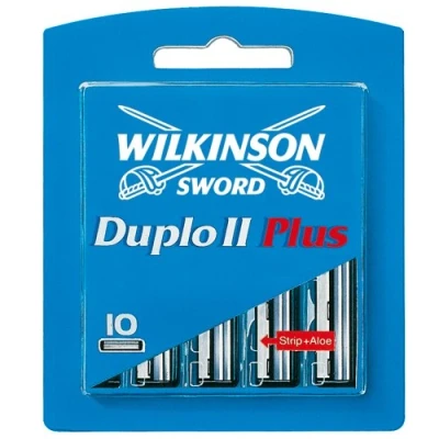 Immagine di Wilkinson Sword Duplo II Plus, Lame con striscia all’aloe vera, confezione da 10 pezzi