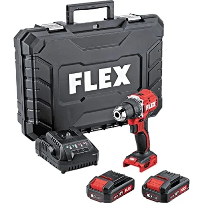Immagine di Flex Trapano avvitatore a batteria DD 2G 18.0 EC LD/2.5 Set (avvitatore con da 2,5 Ah, 18 V, motore brushless, 2 marce, impugnatura ergonomica, luce LED)