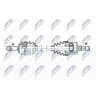 Immagine di NTY NPW PL 133 Albero motore / Semiasse Assale anteriore Sx 590 Cambio manuale a 6 marce OPEL: Corsa D Hatchback, E Hatchback