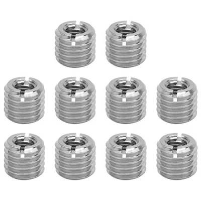 Immagine di 10 pezzi Inserti Filettati Riduzione Filettatura Femmina M8x1,25 mm, Maschio M14x2 Lunghezza 12 mm Dado per Inserto Riparazione Acciaio Inossidabile
