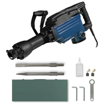 Immagine di EBERTH Martello demolitore scalpello elettrico 1600W (230V, 1800 colpi/min, 36 42 joule, mandrino esagonale SDS HEX 30mm, impugnatura robusta, piatto, a punta, custodia inclusa)