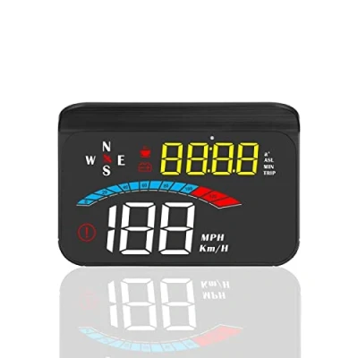 Immagine di HUD per auto Head up Display, iKiKin GPS System, display da 3,5 pollici Allarme tachimetro Km/h MPH, compatibile con tutte le e camion