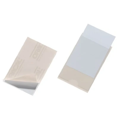 Immagine di Durable POCKETFIX® Buste autoadesive da 90 x 57 mm, apertura laterale, trasparente, 10 pezzi; contenuto della confezione: pezzi