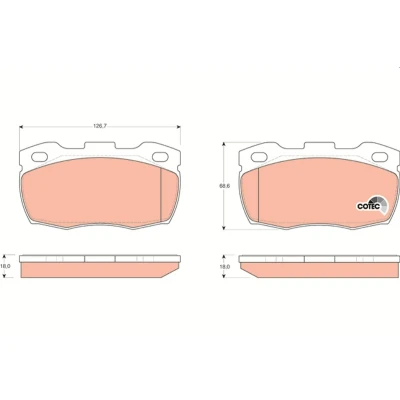 Immagine di TRW COTEC GDB1452 Kit pastiglie freno Non predisposto per contatto segnalazione usura LAND ROVER: Defender SUV, Pick up, SUV Cabrio