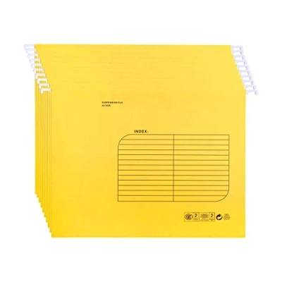 Immagine di File sospese A4 25 pezzi Cartelle Schede regolabili portadocumenti per lavoro d&#039;ufficio scolastico Armadietti (giallo)