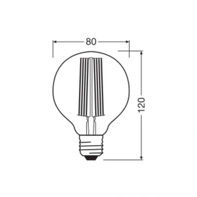 Immagine di OSRAM LED Vintage 1906, G80, E27, 11 W, grigio, 1.800 K, dimmerabile.