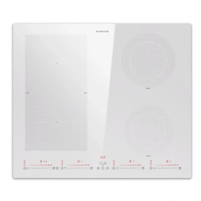Immagine di Klarstein Piano Cottura Elettrico 4 Piastre, Piasta Induzione Fuochi a Basso Consumo, Vetroceramica con Zone Combinabili, Piastra Incasso Touch 7200W