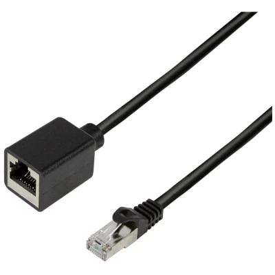 Immagine di LogiLink CQX053S RJ45 cavo di rete, patch CAT 6A S/FTP 2.00 m Nero Ritardante fiamma, Privo alogeni, Schermatura intrecciata 1 pz.