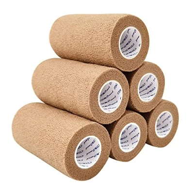 Immagine di COMOmed non stick Pelle benda coesiva elastica mediche autoadesive mani caviglie nastro elastico autoadesivo salvapelle sport bendaggio sportivo 10 cm X 4.5 m, 6 rotolo (10cmX6)