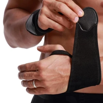 Immagine di NEOtech Care fascia di supporto per polso cinghia compressione regolabile tessuto elastico e traspirante tennis, sport, ginnastica uomo/donna destro/sinistro (L, 1 Paio)