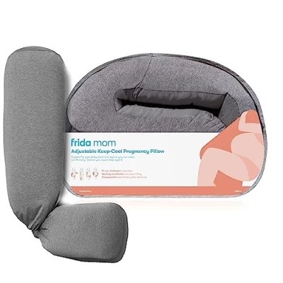 Immagine di Frida Mom Cuscino regolabile per gravidanza, a forma di U, C, L e I, un sonno confortevole, supporto pancia, fianchi gambe, raffreddamento donne incinte, grigio