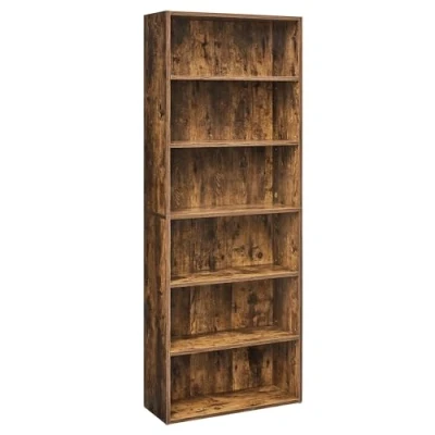 Immagine di VASAGLE Scaffale a 6 Ripiani, Libreria, Scaffalatura Portaoggetti, Organizzatore con Scomparti, Ripiani Aperti e Regolabili, per Soggiorno, Ufficio, Camera da Letto, Marrone Vintage LBC166X01
