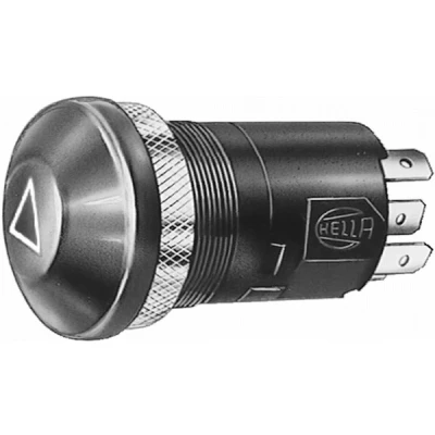 Immagine di HELLA Interruttore, Lampeggiatore d&#039;emergenza Comando pressione 12V Montaggio, interno Alogeno Illuminazione interruttore: rosso con lampadina 6HF 003 916 011