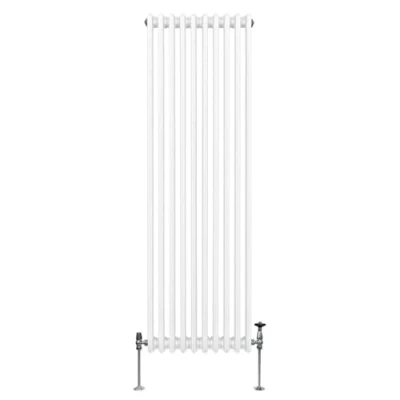 Immagine di Radiatore Termosifone a 3 Colonne 1800mm x 472mm Moderno Centralizzato Bianco in Acciaio Inox Verticale Parete Cucina Soggiorno Bagno Kit di Fissaggio e Spazzola Inclusi