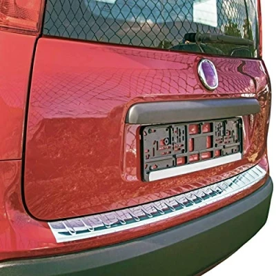 Immagine di Recambo Protezione per paraurti in Acciaio Inox Cromato, Compatibile con Fiat Panda 312/319 dal 2012 smussatura qualità Premium
