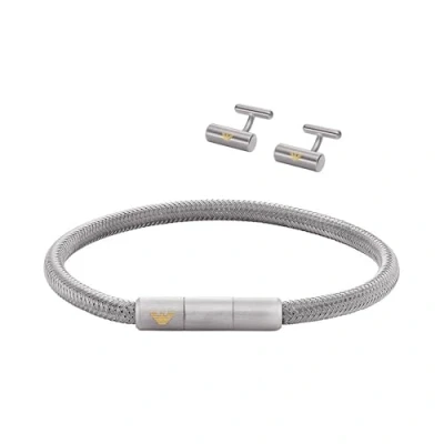 Immagine di Emporio Armani Bracciale Uomo con Bottoni Camicia, Gioco, Metallo, Estándar, Metalli non preziosi, Nessuna pietra preziosa