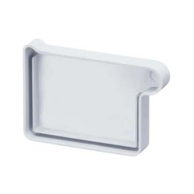 Immagine di INEFA Testata per grondaia, a scatola, in PVC NW 68, destra, bianco accessori grondaie pvc, montaggio facile innesto, Made Germany