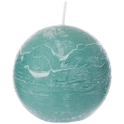 Immagine di Spaas 6 candele rustiche non profumate a sfera, 80 mm, ± 24 ore, verde smeraldo