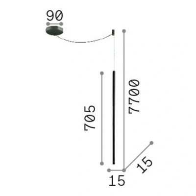 Immagine di Ideallux Ideal Lux Filo Lampada a sospensione LED, bianco, metallo, cavo lungo