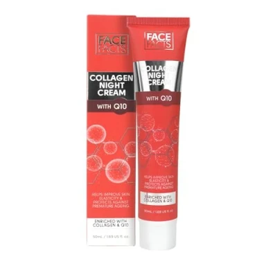 Immagine di Face Facts Crema da notte al collagene E Q10 Ubichinone (Q10) + vitamina Liscia elasticità della pelle 50ml