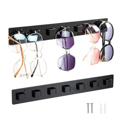 Immagine di jinminamz Porta Occhiali Multiplo,Organizer Da Sole, Portaocchiali Multiplo Casa Appendere Più Bicchieri,Porta Parete Espositore Per Custodia,Nero
