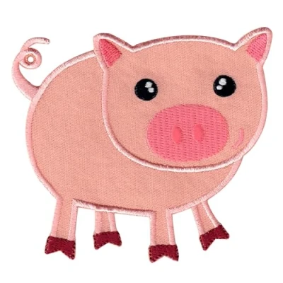 Immagine di PatchMommy Toppa Termoadesiva Maiale Patch Ricamate per Ferro da Stiro o Cucire Toppe Adesive Vestiti, Applicazioni Tessuti Bambini