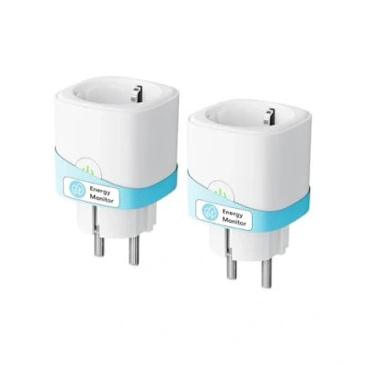 Immagine di Meross Presa Smart WiFi con Monitoraggio Consumi, Intelligente 16A, Schuko (Type F) Compatibile Alexa, Google Home e SmartThings, Controllo Vocale Remoto, 2 Pezzi