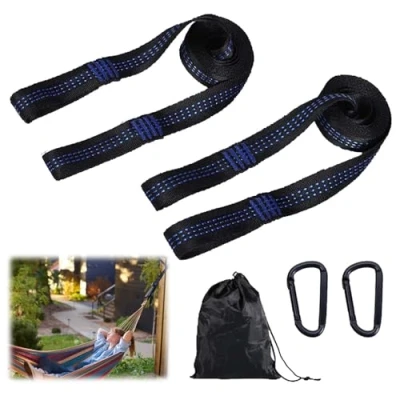 Immagine di LDBKLGHJ 2 Pezzi Sistemi per appendere, cinghie amaca Corda, amaca, sospesa, con Moschettoni, Il Trasporto All&#039;aperto Camping Hammock
