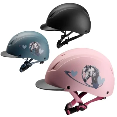 Immagine di PFIFF 103119 Casco da equitazione ProtectionX, misura regolabile, per bambini, con sistema di ventilazione, rosa, taglia 52 56 cm (S)