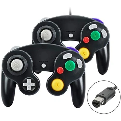 Immagine di Yideng Gamecube Controller, 2 pacchetti Classic Controller cablato Gamepad a vibrazione, compatibile con Gamecube/Wii U/Wii/PC/Switch Nero