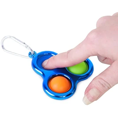 Immagine di Toyland® Push Bubble Pop Sensory Fidget Portachiavi Giocattolo Molto tra cui scegliere (Blu)