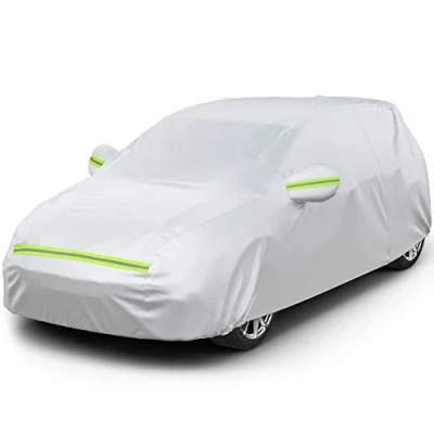 Immagine di Favoto Telo Copriauto Invernale Felpato da Esterno Impermeabile per Auto Berlina 2 Volumi Realizzato in PEVA+Cotone con Zip, Resistente ad Acqua Polvere Neve Sole Freddo, 375 * 165 155cm