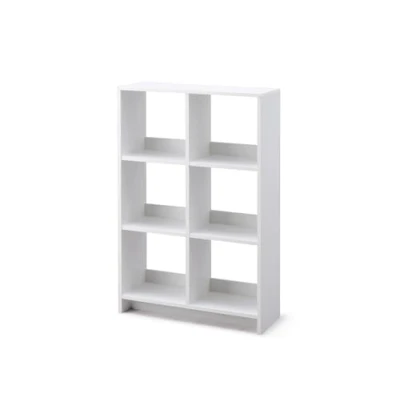 Immagine di Iris Ohyama, Libreria Cube/Scaffale a giorno in legno/Mobile con 6 ripiani/Ripiano legno, Modulare,Design, Ufficio, soggiorno, scuola Wood Open Shelf WOS Quercia Bianco