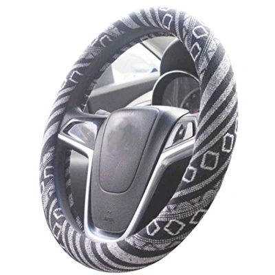 Immagine di Mayco Bell 2018 Tessuto etnico in lino grezzo Copertura del volante automobilistico Antiscivolo e assorbimento sudore per avvolgimento auto (G)