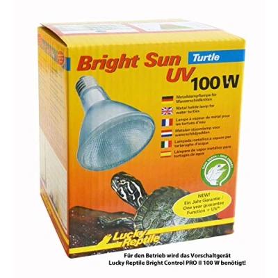 Immagine di Lucky Reptile Bright Sun UV Turtle Lampada a vapori metallici 100 W Per portalampada E27 rettili spettro luminoso simile al sole Calore terrario tartarughe d’acqua