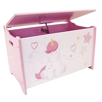 Immagine di Fun House 713050 Licorne Cassetta per giocattoli bambini, a partire dai 3 anni, colore: bianco, rosa
