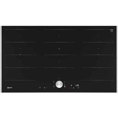 Immagine di NEFF T69TTX4L0 piano cottura a induzione N90, autosufficiente in vetroceramica, larghezza 90 cm, Twist Pad, Flex Induction, Home Connect, Smart Hood Automatic, sospeso, nero