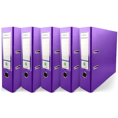 Immagine di Netuno 5x raccoglitore documenti formato a4 lilla 2 anelli dorso 8 cm registratore grande a leva con archivio faldone ad per archiviazione