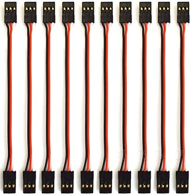Immagine di Onpro 10 pezzi 3.9in Jr Servo Extension Cable, Cavo Prolunga Maschio a er Futaba (JR 10cm)