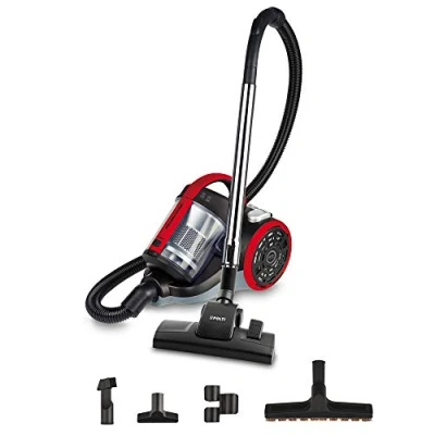 Immagine di Polti Forzaspira C110 Plus Aspirapolvere a Traino Ciclonico, Senza Sacco, 4 Stadi di Filtrazione, Spazzola Parquet Inclusa, Nero e Rosso