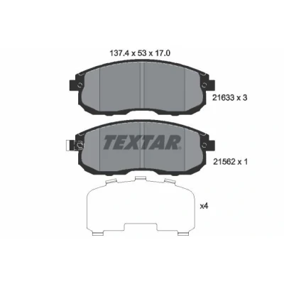 Immagine di TEXTAR 2163301 Kit pastiglie freno con segnalatore acustico usura accessori