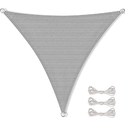 Immagine di CelinaSun tenda parasole a vela giardino balcone HDPE polietilene traspirante triangolo 4 x m grigio chiaro
